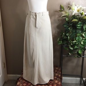Cream Colored Corduroy Maxi Skirt